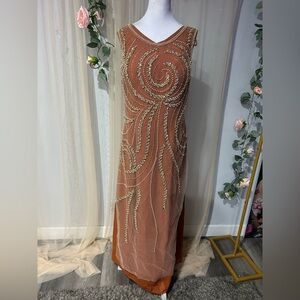Embellished Swirl Maxi Dress
